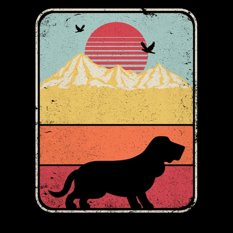 Graphique Basset Hound. Conception de style rétro