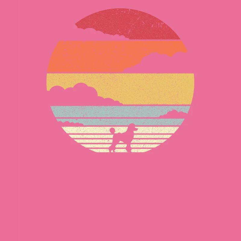 Graphique de caniche. Conception de style rétro