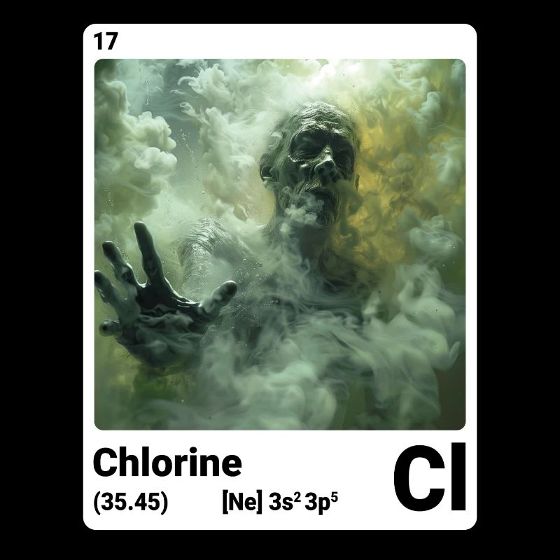Chlore Cl Élément chimique Tableau périodique 017