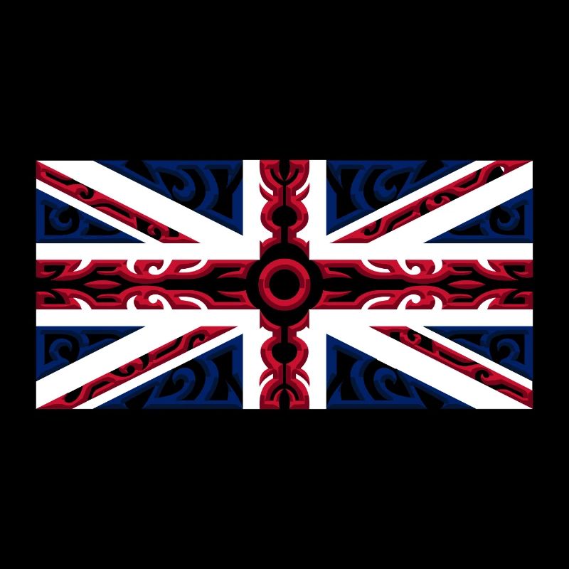 Union Jack British Flag Tribal Style