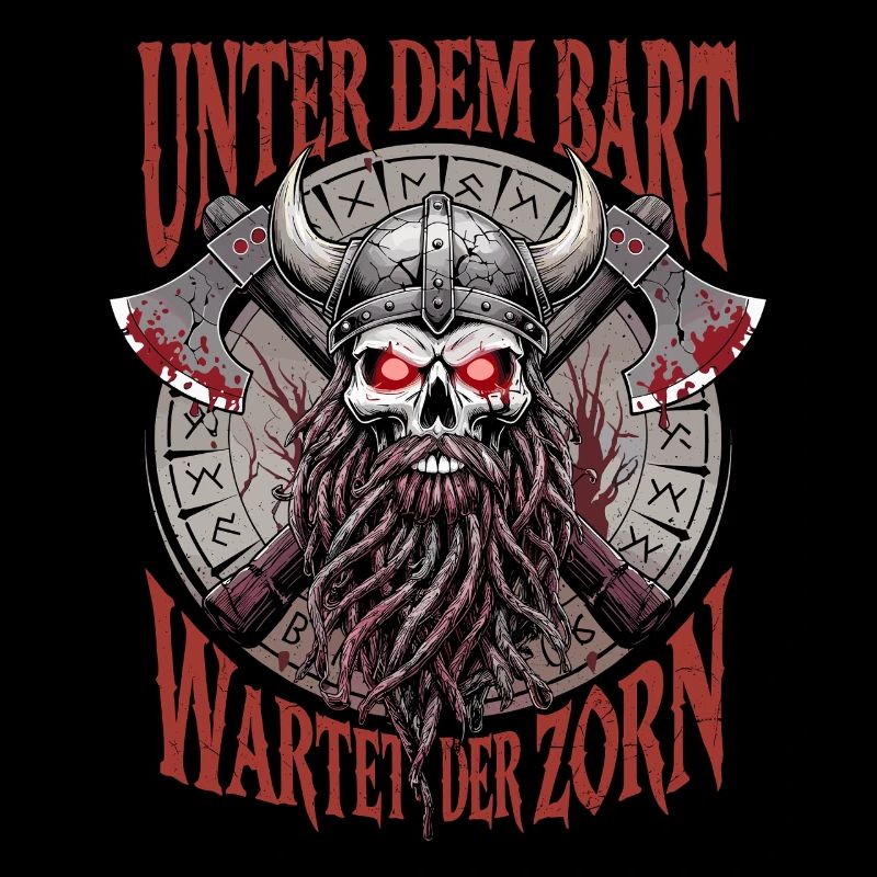 Böser Alter Mann Wikinger Unter dem Bart Zorn