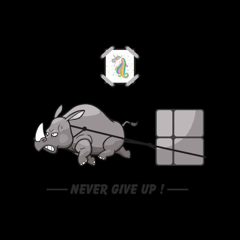 Nashorn Never give up Einhorn