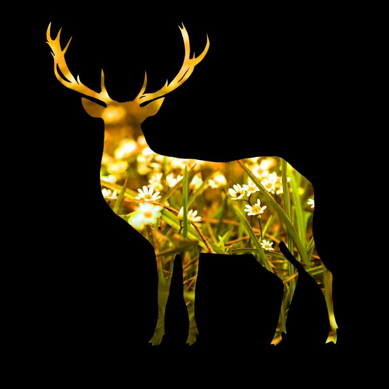 Cerf, nature, prairie, forêt