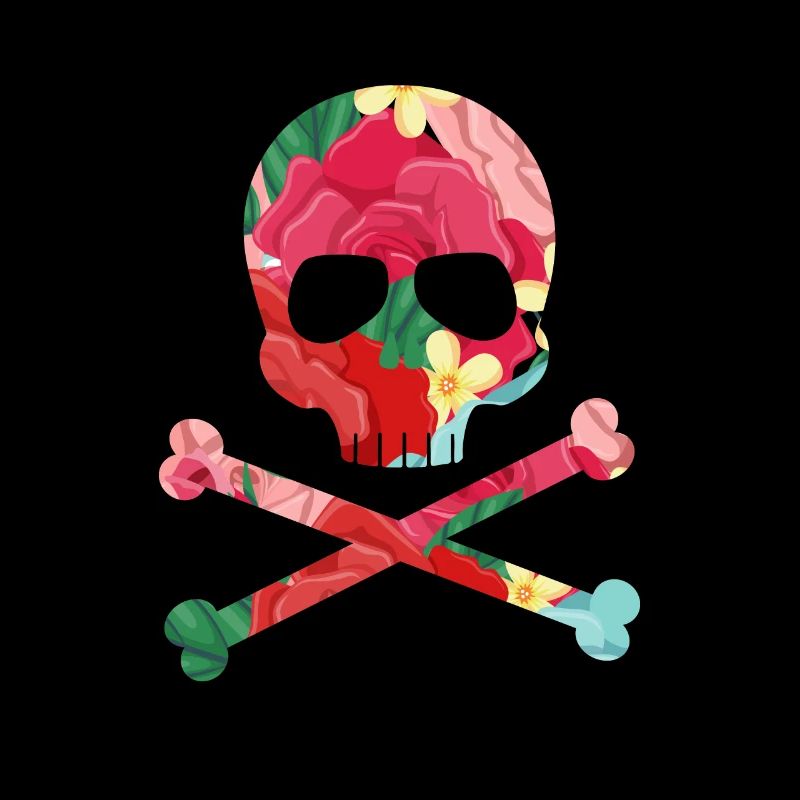 Tête de corps de pirat fleuri