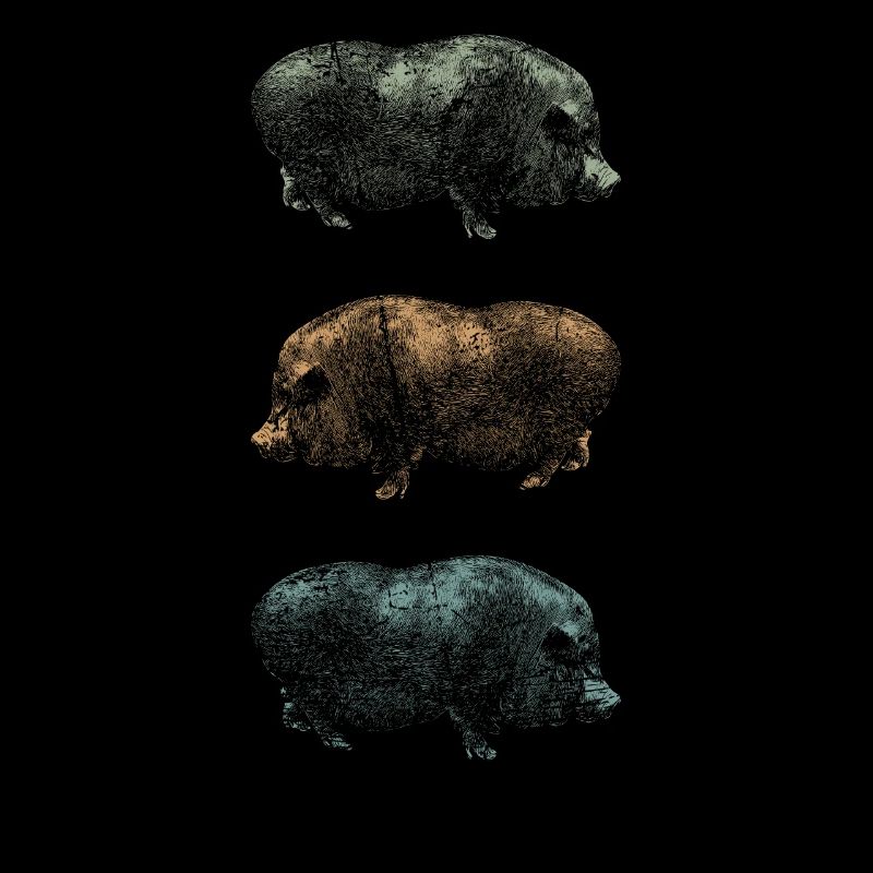 Retro Pig Wild Boar Keiler Gift