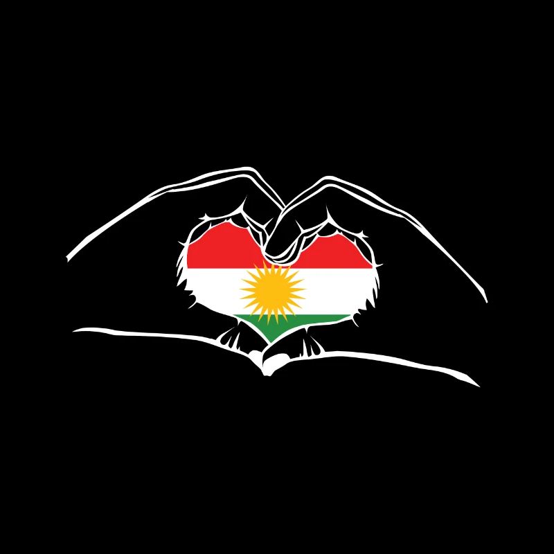 Kurde Kurde j'aime le Kurdistan drapeau drapeau coeur