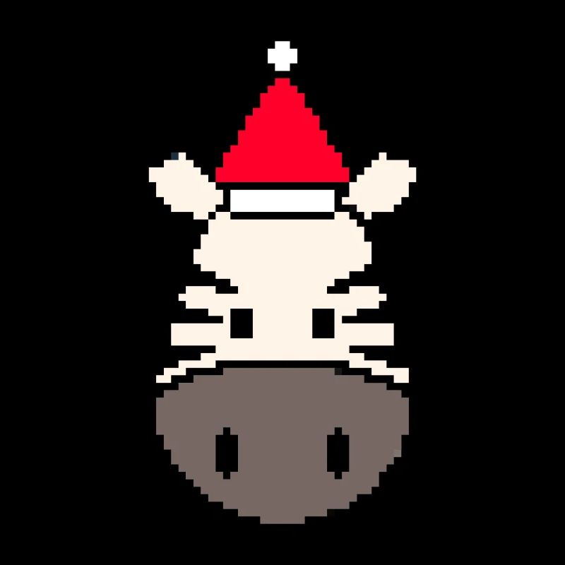 Zebra pixelated Christmas - Funny zebra