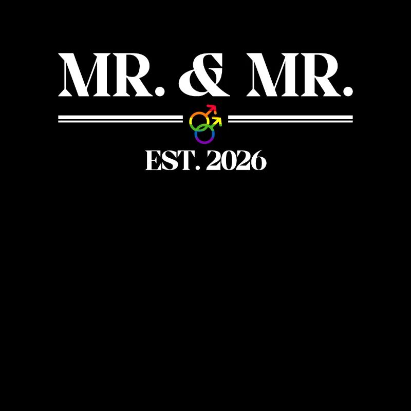 Mr. & Mr. Est. 2026 Hochzeit Homo-Ehe