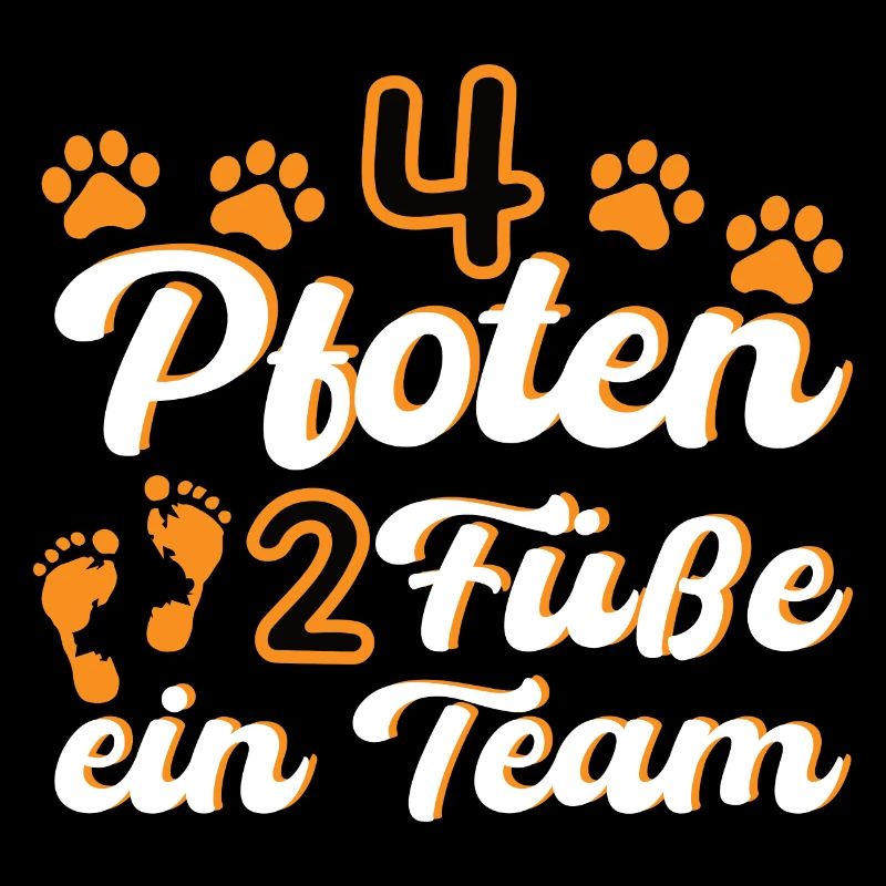 4 Pfoten 2 Füße ein Team - Hunde Design