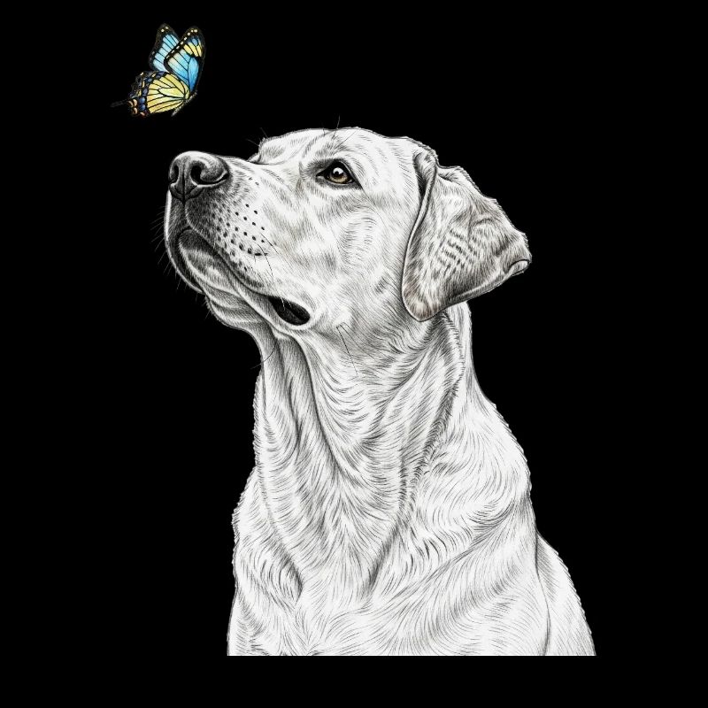 Labrador avec style papillon en forme de banksy