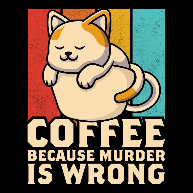Drôle de café de chat parce que le meurtre est mal