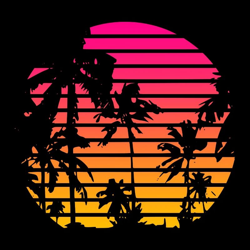 Cool Art 80s Tropical Sunset