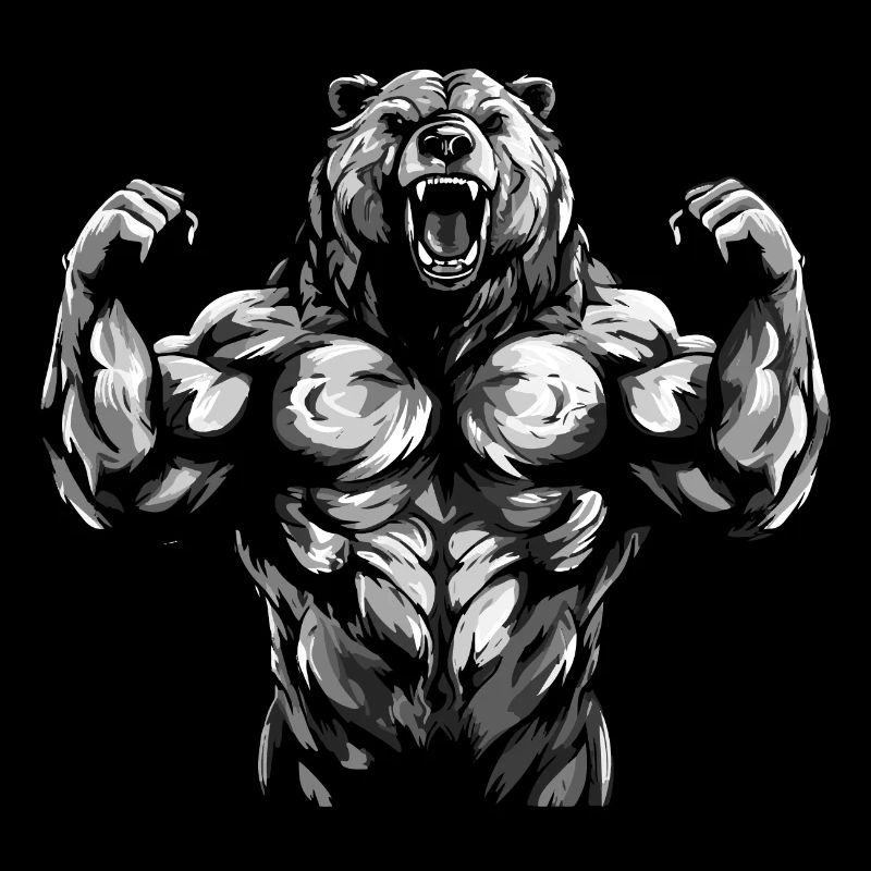 Ours Grizzly Bête Muscles Bête