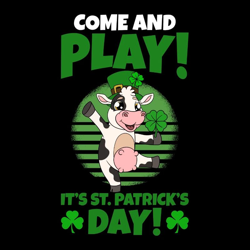 Mignonne trèfle de vache Fête de la Saint Patrick