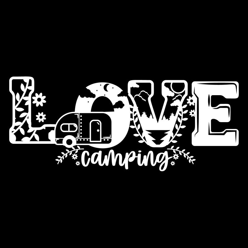CAMPING CAMP CAMPING RANDONNÉE FORÊT VACANCES LOVE MOTIF