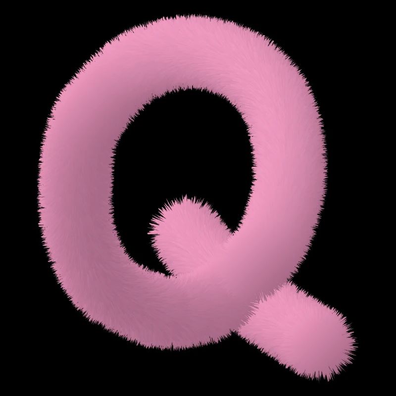Flauschiger Buchstabe Q