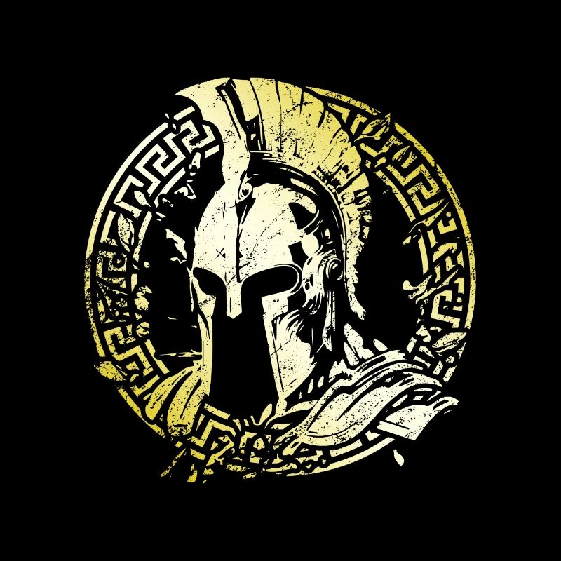 Sparta Helmet Gold Symbol Warrior Logo Gladiator