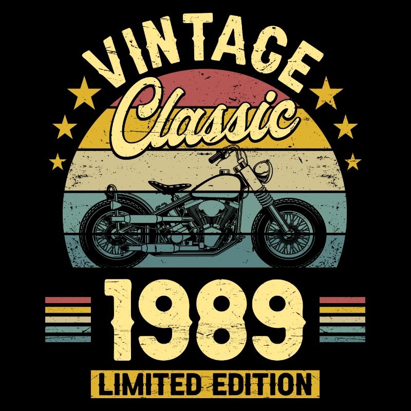 Motorcycle Year 1989 Biker 35 Years Anniversary