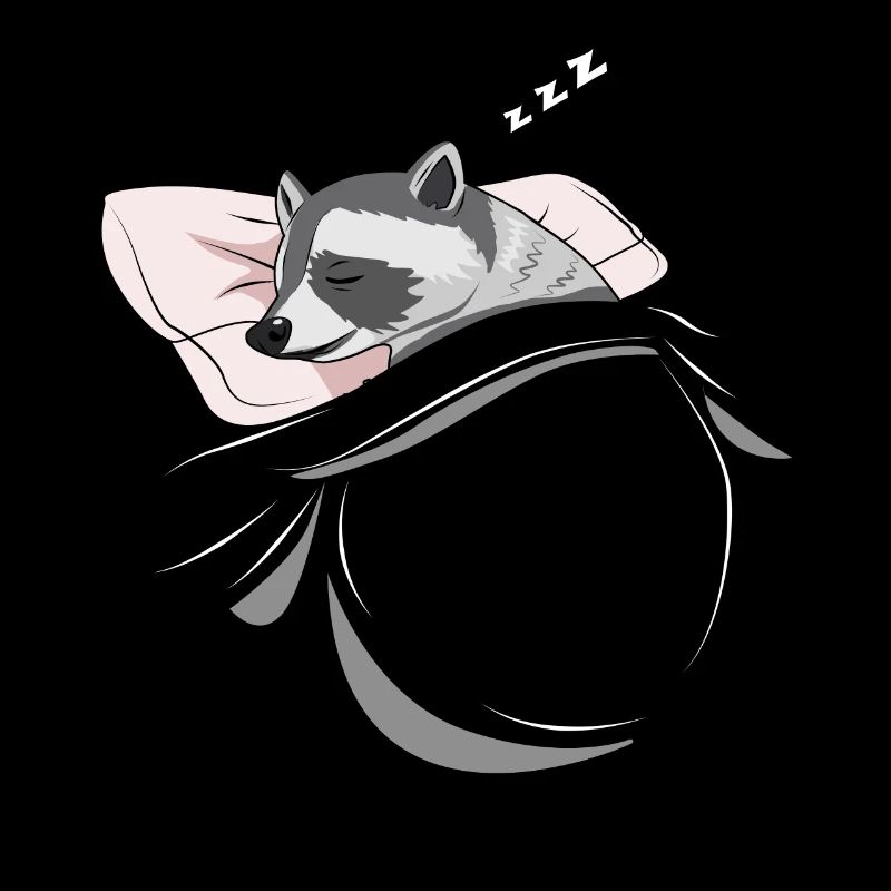 Schlafender und schlumender Waschbär