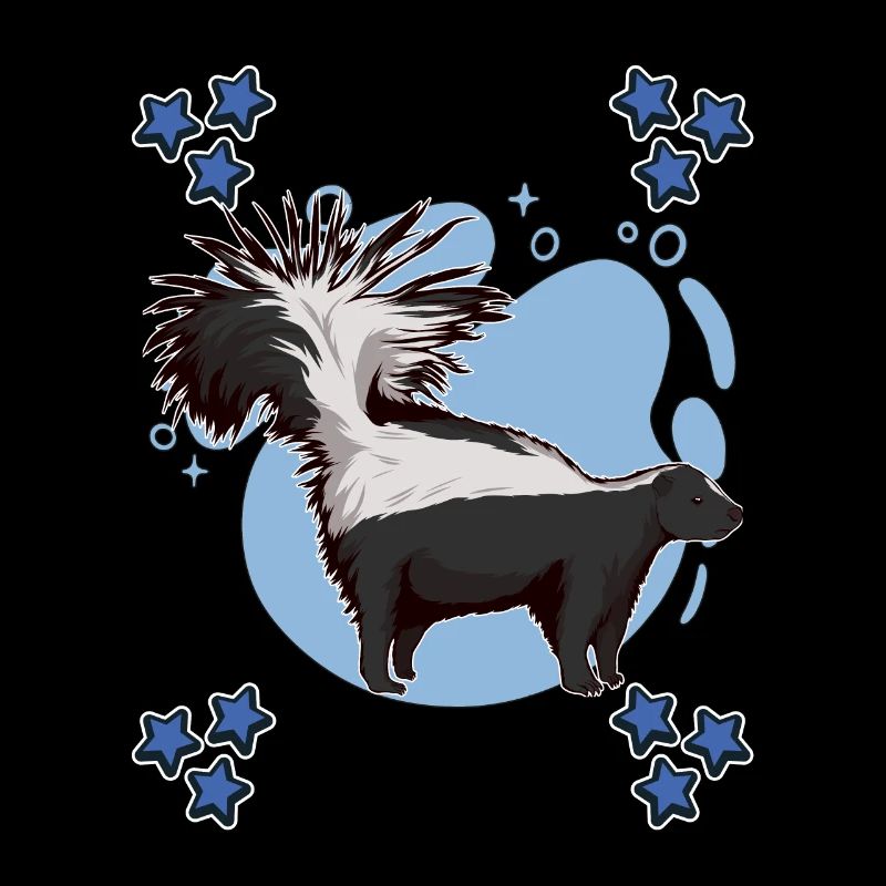Stinktier Skunk Blue Design