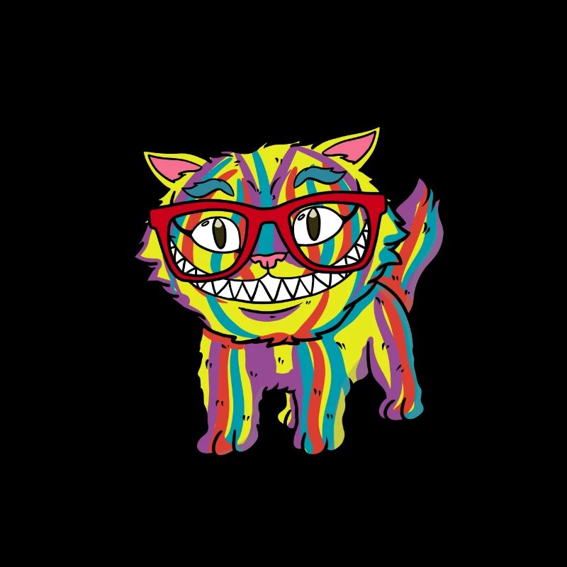 Chat Lunettes de vacances Chat coloré mer d’été