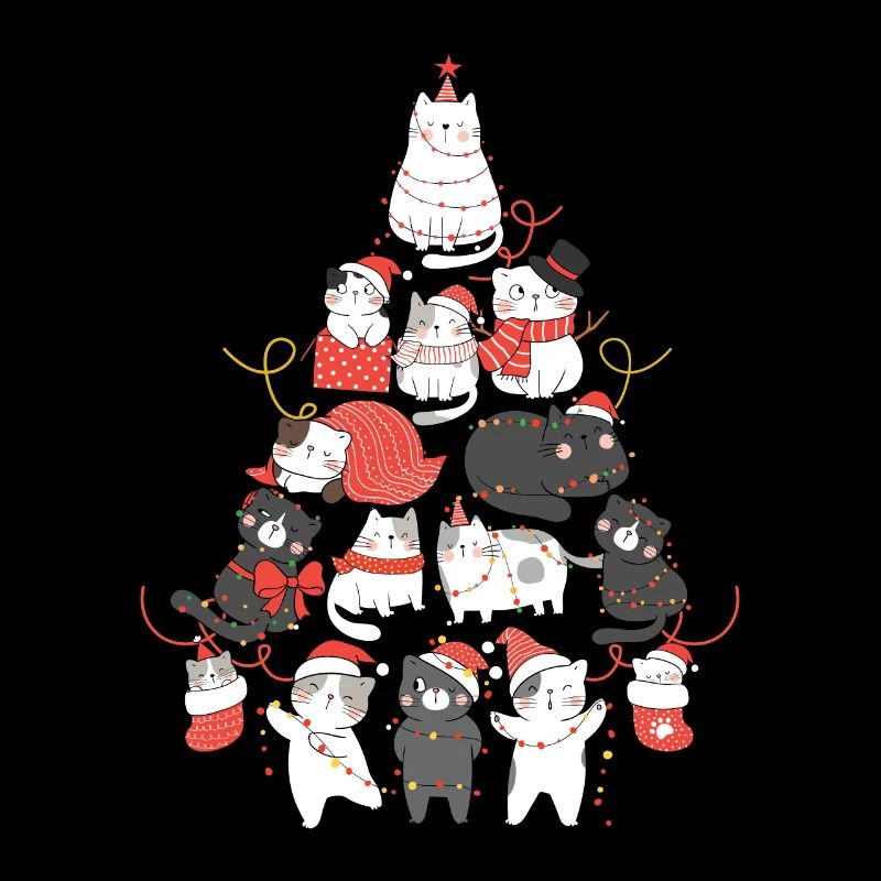 Katzen Weihnachtsbaum Katzebaum Lichterkette