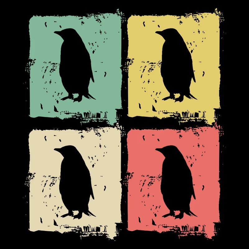 Pinguin Pinguine Tier Eis Kinder Retro Geschenk