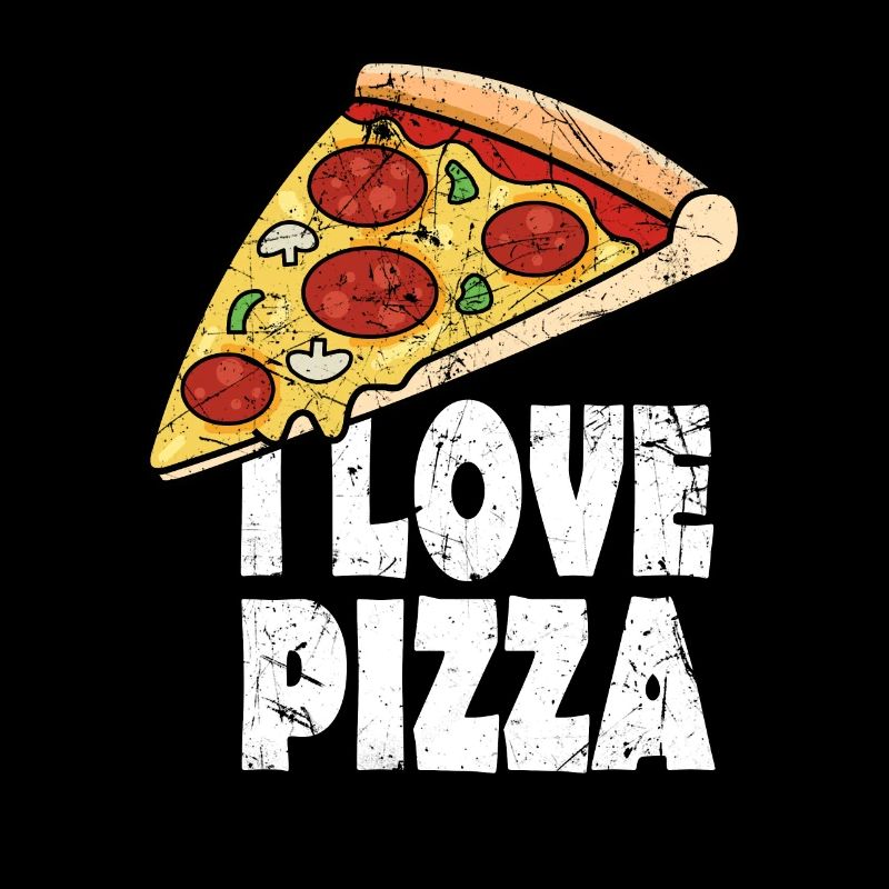 I Love Pizza mit Grunge-Effekt