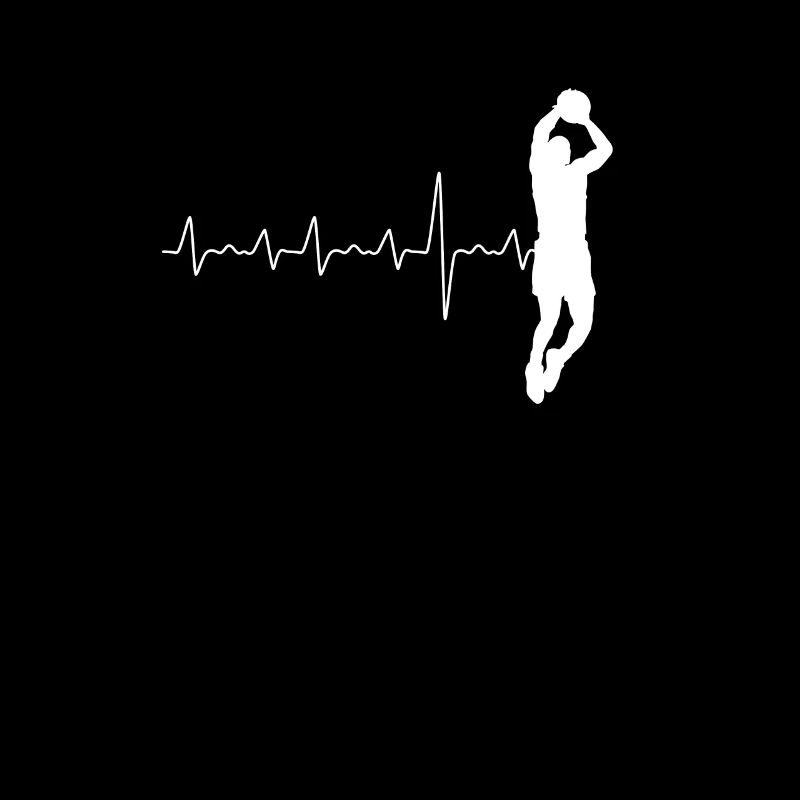 Basketballer heartbeat gift design artwork