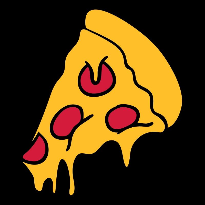 pizza dripping cheese salami piece
