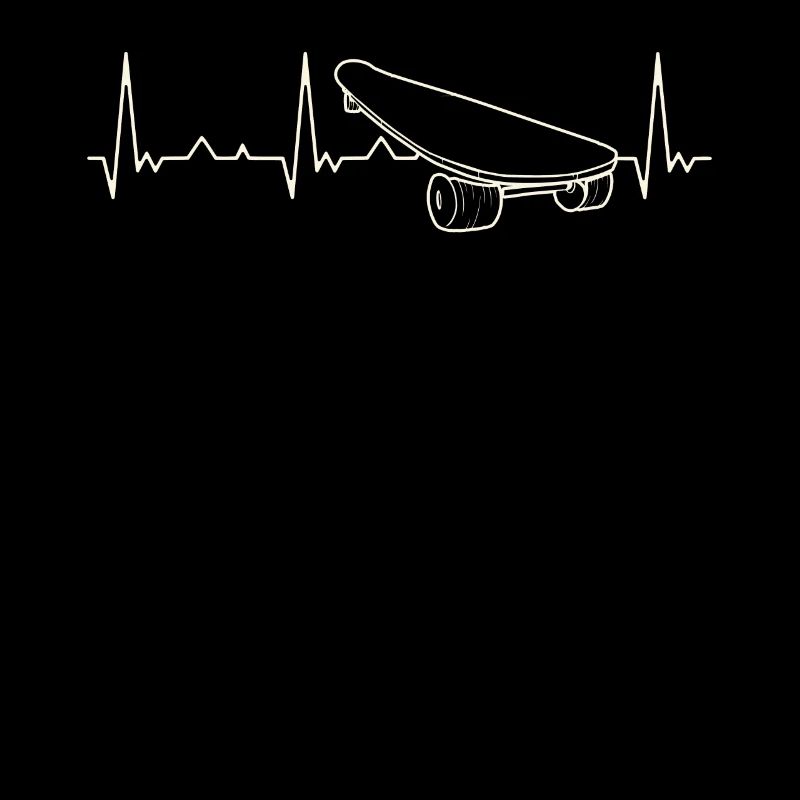 Longboard de patineta. Corazón. Amor. Ekg.