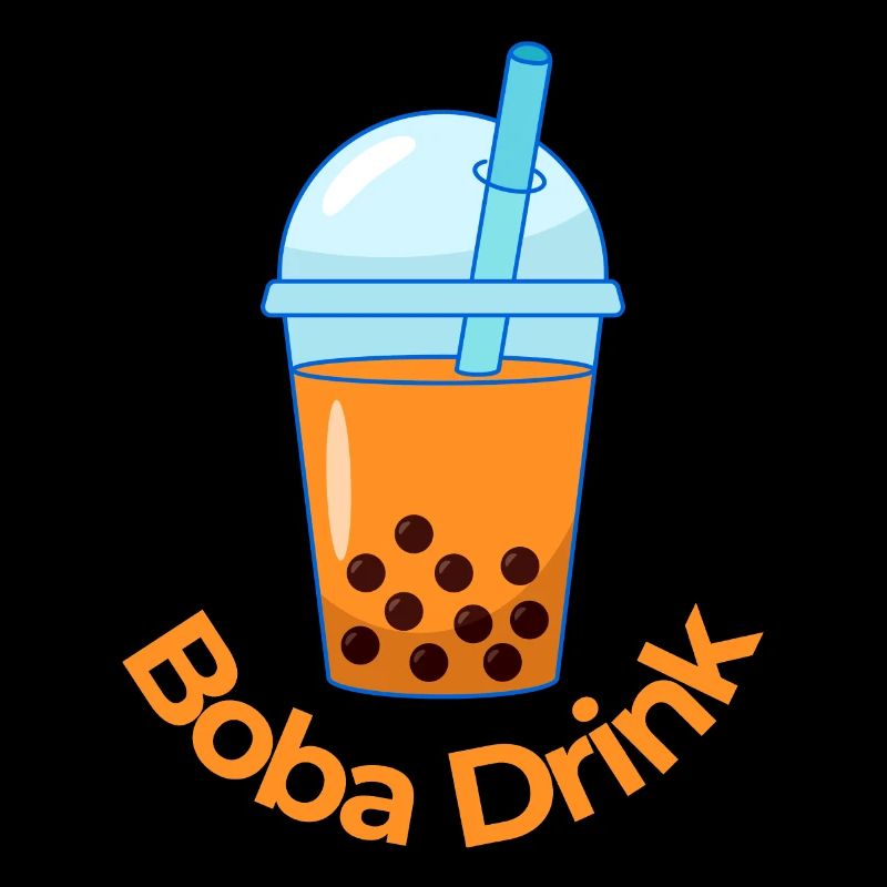 A Japanese Boba Tea Drink Orange Bubble Tea