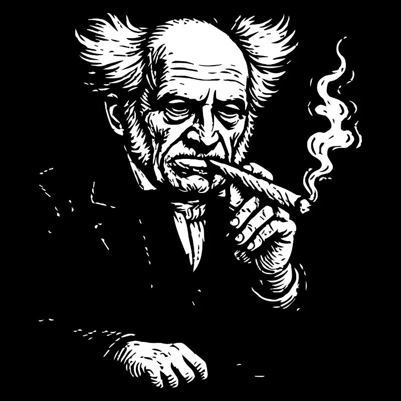 Schopenhauer raucht eine Zigarre