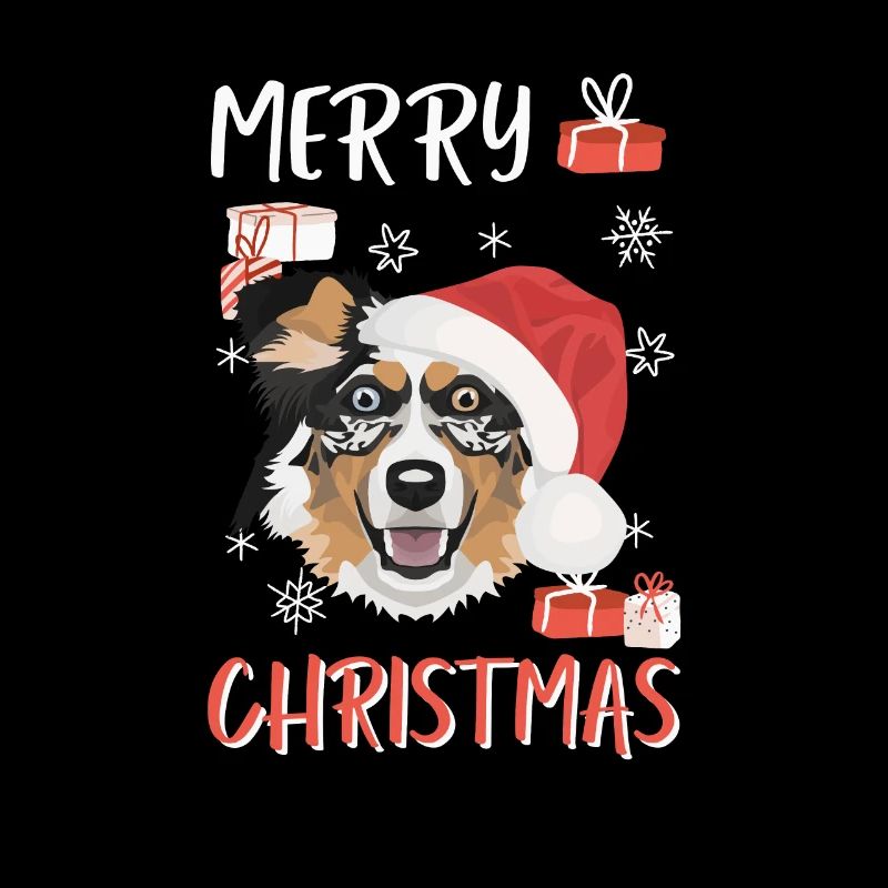 Australian Shepherd Merry Christmas