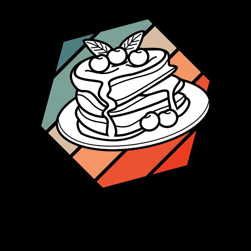 Pancakes with cherries and maple syrup artwork