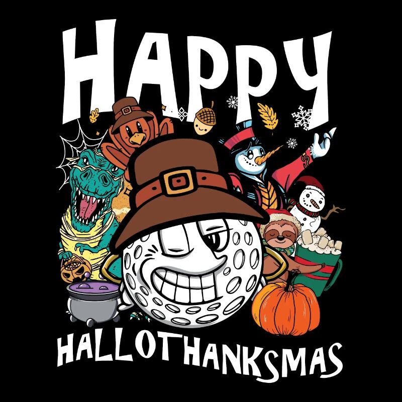 Hallothanksmas Golf Halloween Noël