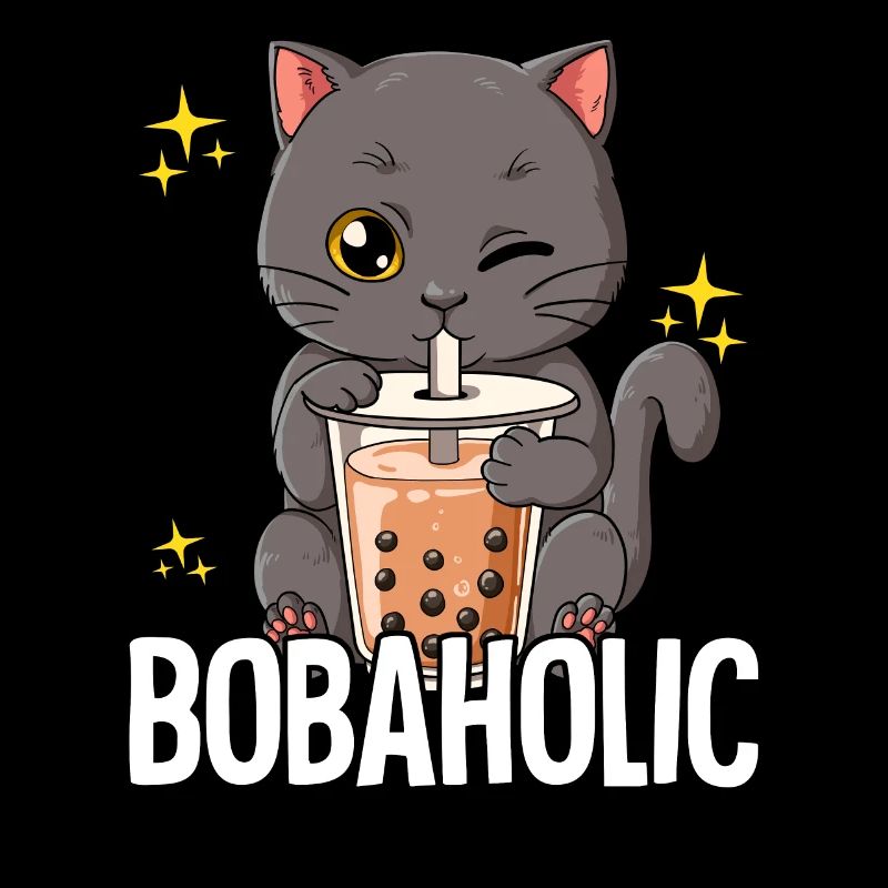 Bubble Tea Cat Boba Tea Bobaholic