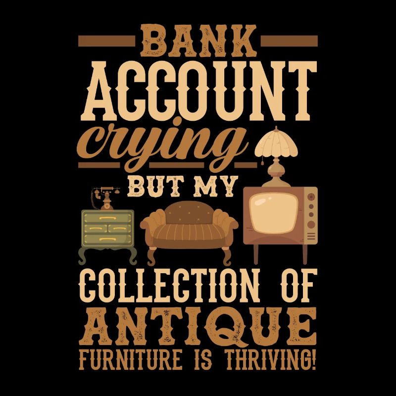 Compte bancaire pleurant, collection de meubles anciens