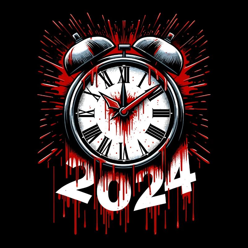 Blood Splatter Clock 80s Slasher Horror New