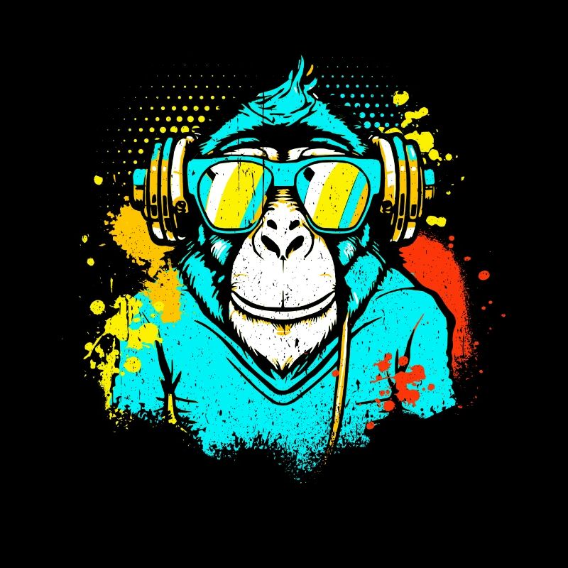 DJ Monkey Music Party Fun Lunettes De Soleil Monkey Headph