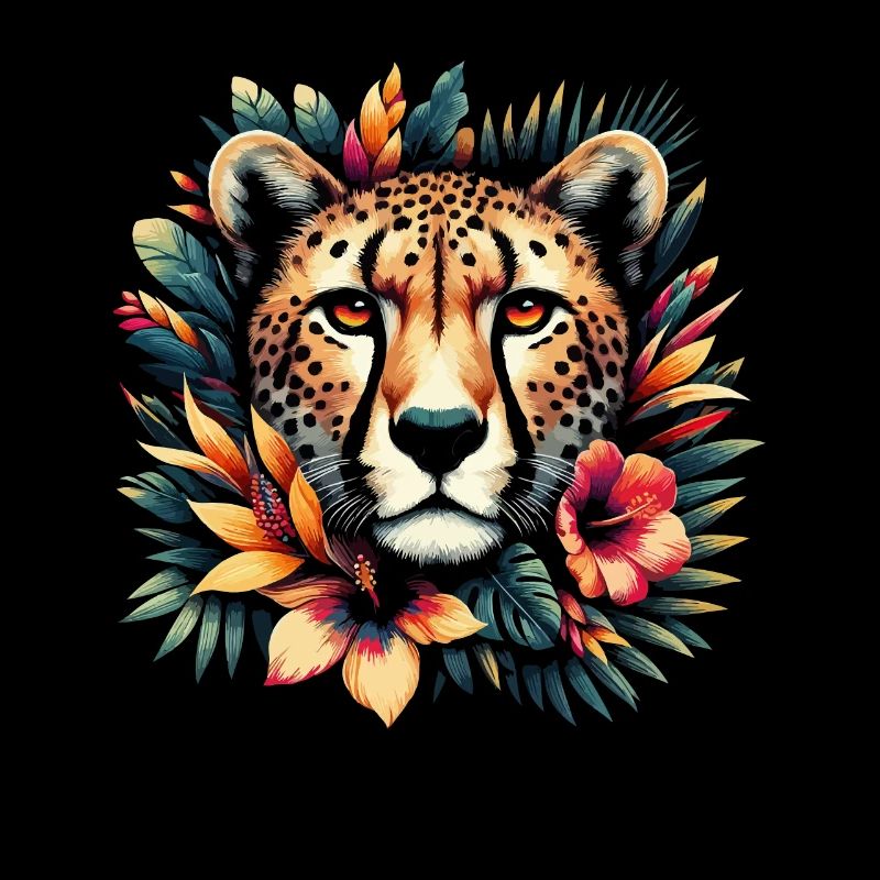 Cheetah Gepard Blumen