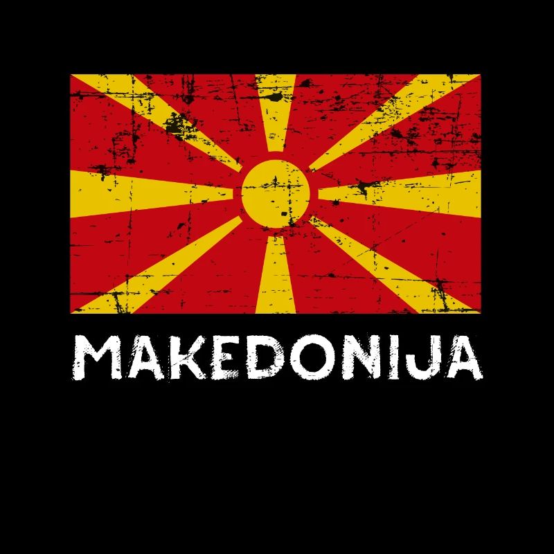 Macedonian Macedonia Distressed Flag