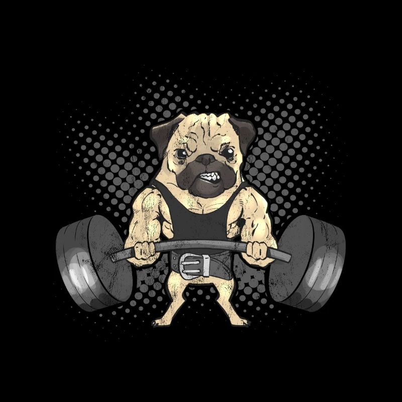 Pug Funny Powerlifting Deadlifting Pug Gift