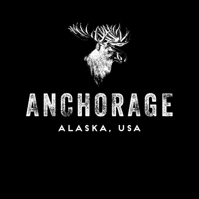 Anchorage Alaska avec conception d'orignal