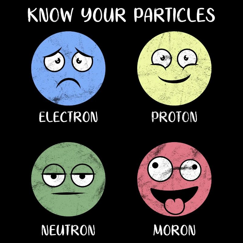 Types d'idée cadeau atome de particule idiot