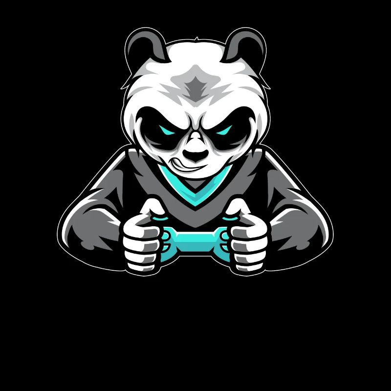 Panda Bear Gaming Console Gambler Nerd Gamer Video