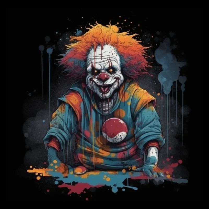 Explosive Color Angry Graffiti Clown