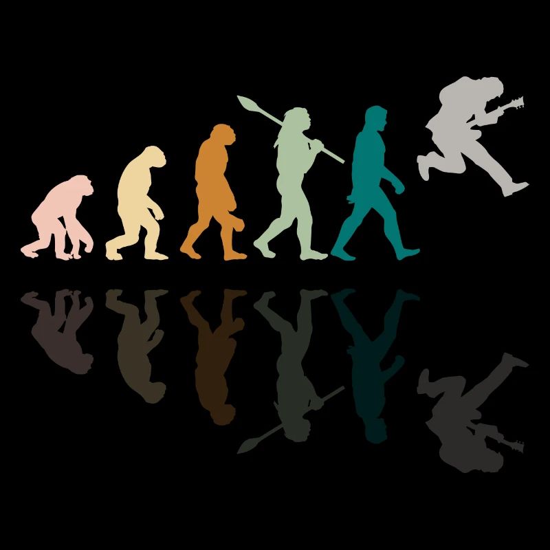 Human Evolution Guitar Band Retro Vintage
