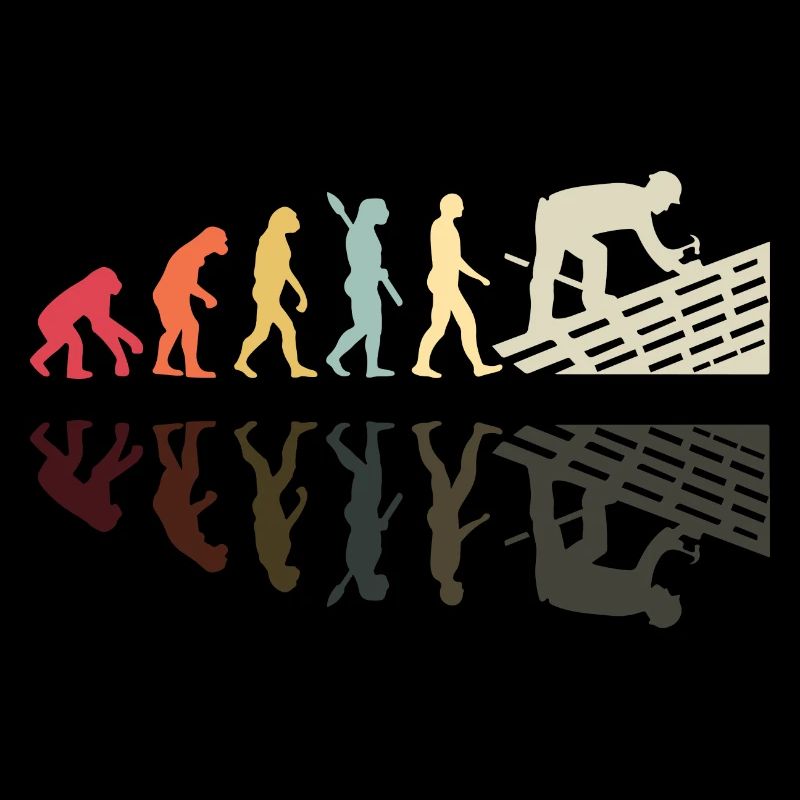 Couvreur Human Evolution Retro Vintage Construction