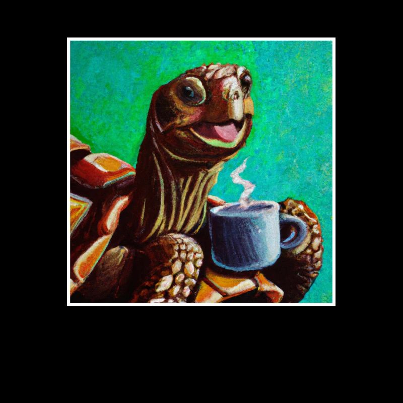 Oilpainting Happy Turtle Turtle